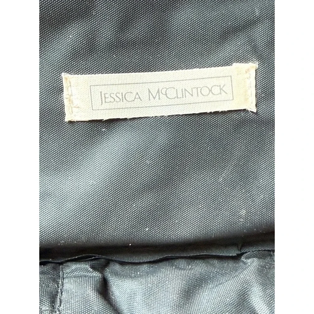 Jessica McClintock Black Quilted Vanity Cosmetic Bag Train Case Travel Pouch